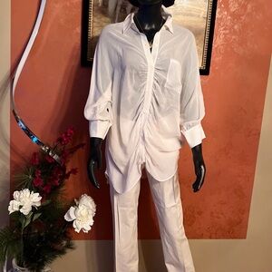 Alice +Olivia white blouse